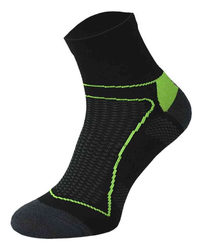 COMODO - Unisex Chaussettes Cyclisme sport Velo Route anti Tranpirante Basses - Vert Noir