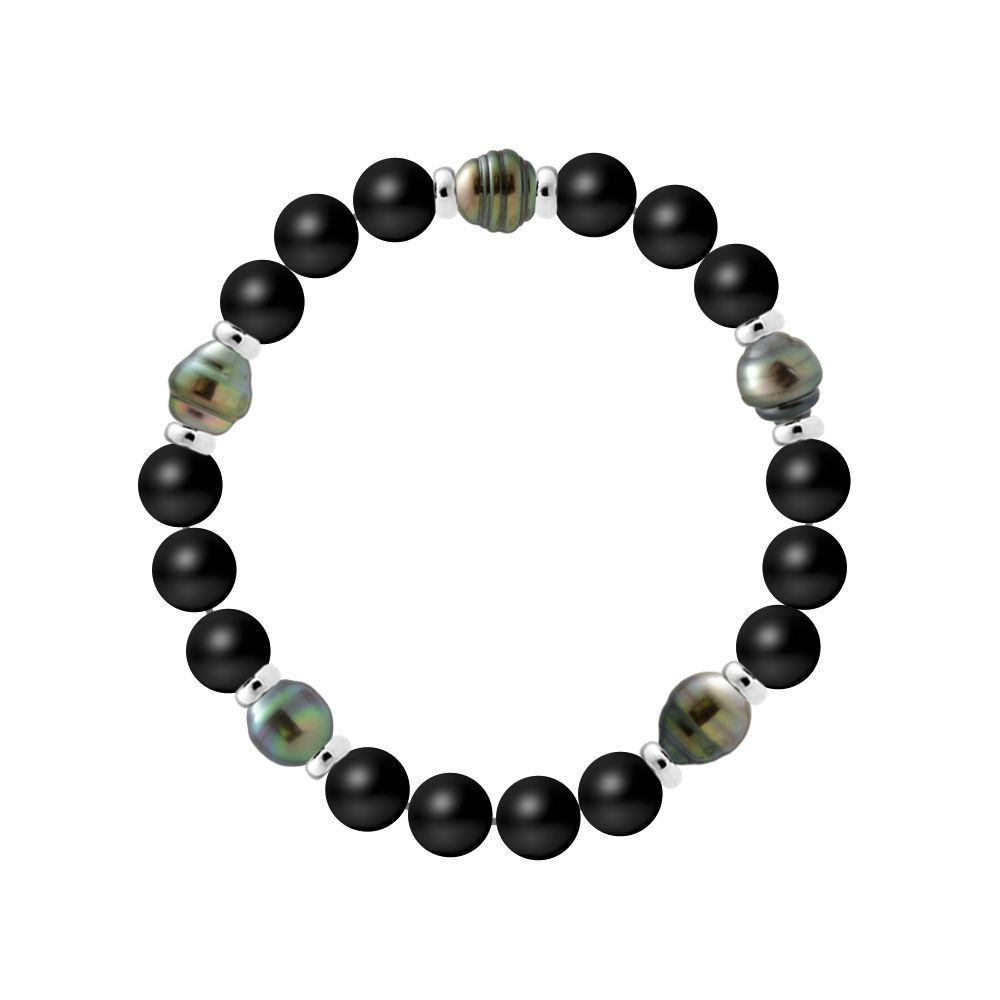 Tahiti-Perlen und Achat Armband