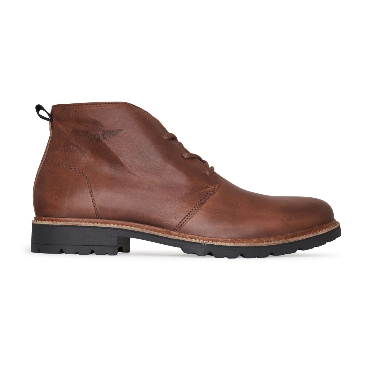Braune Chukka-Stiefeletten aus Leder