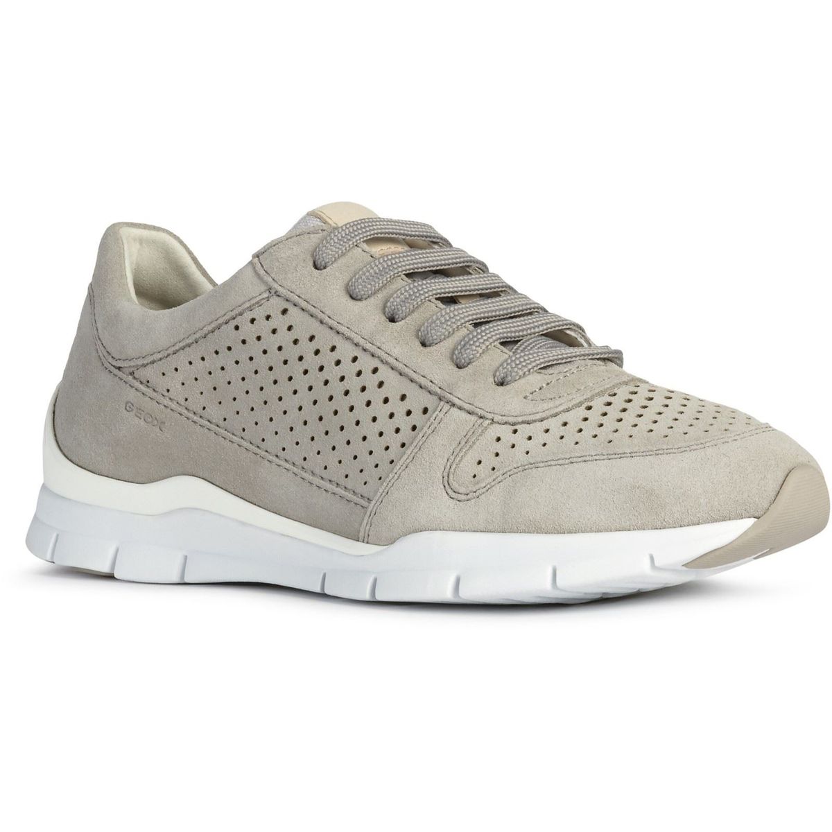 Geox D Sukie B Leder Damen Hellgrau Turnschuhe