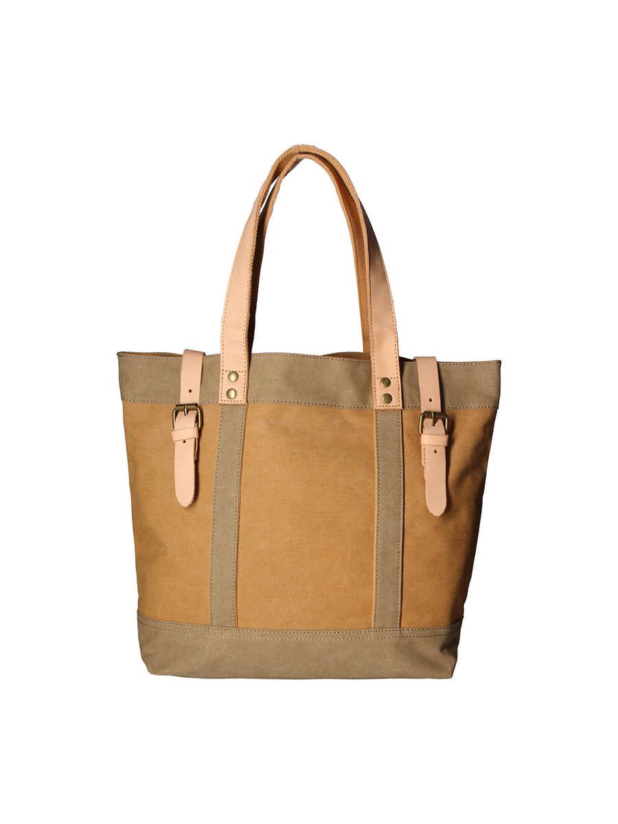 Canvas-Tasche mit Lederriemen