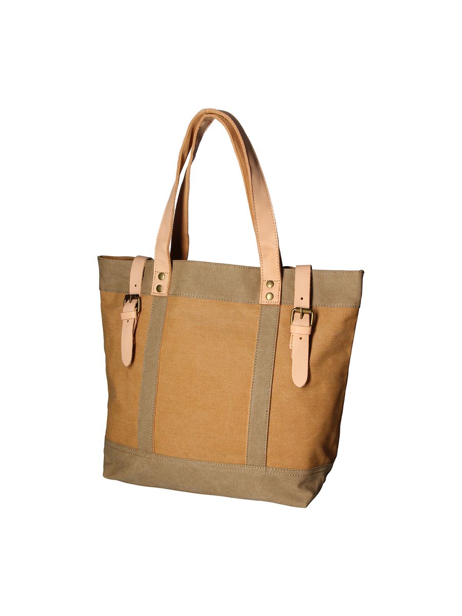 Handgefertigte Canvas- und Leder-Tote