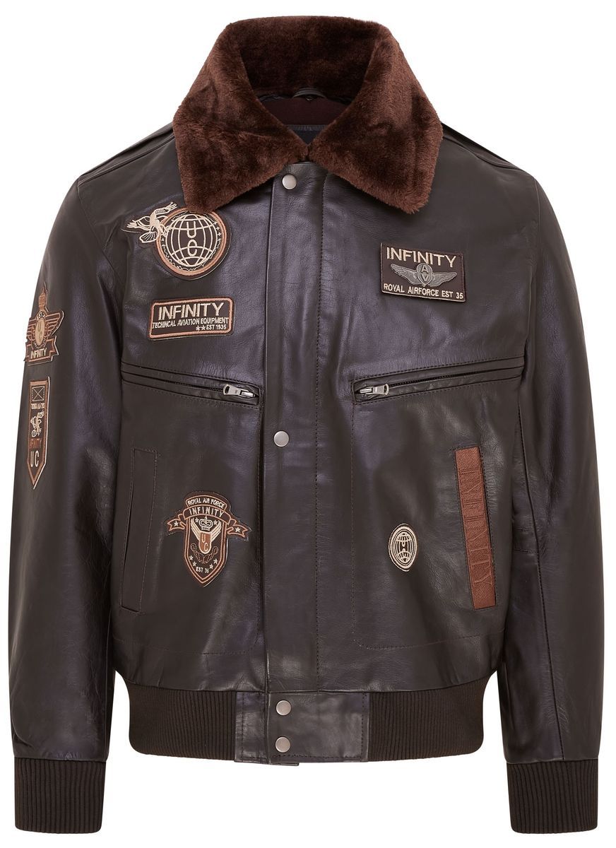 Braune US Air Force Bomberjacke aus Leder
