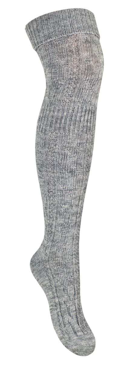 Overknee-Wollsocken für Damen | Steven | Winterwarme dicke lange Socken Grau