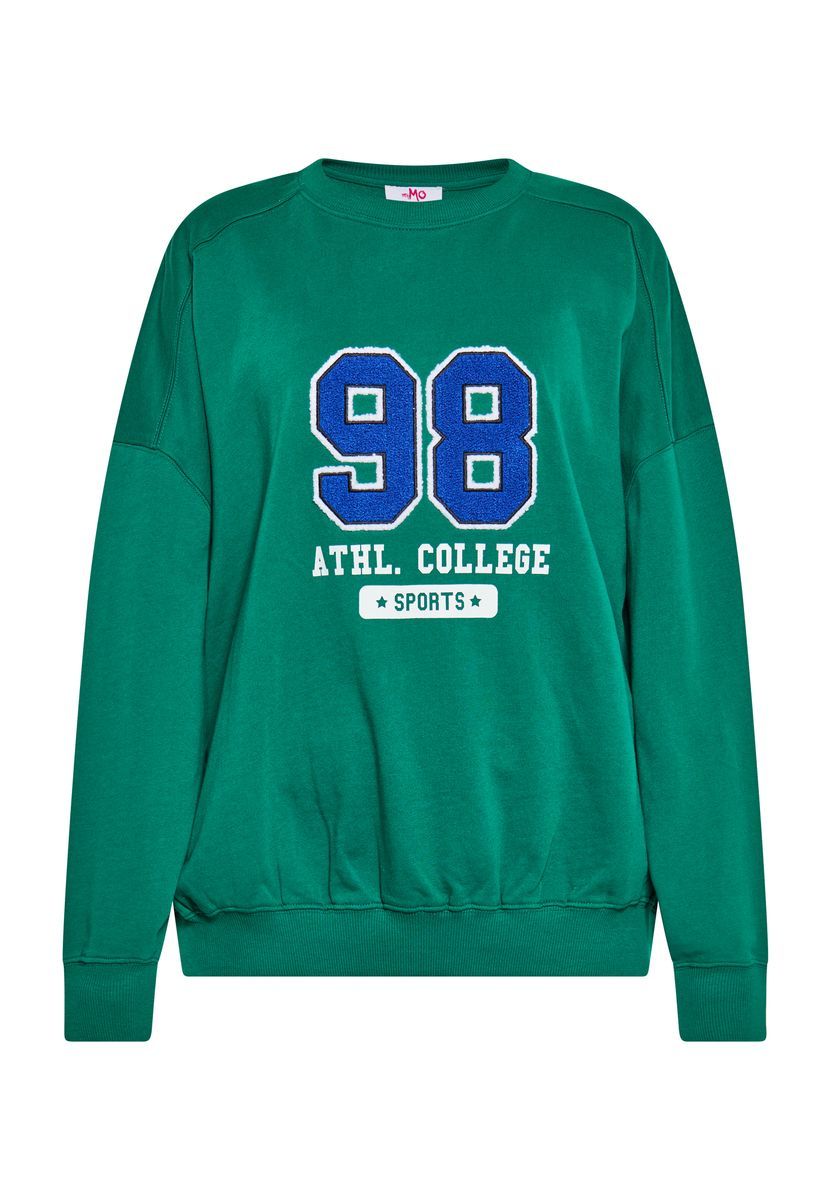 Grünes College-Sweatshirt mit Sportgrafik