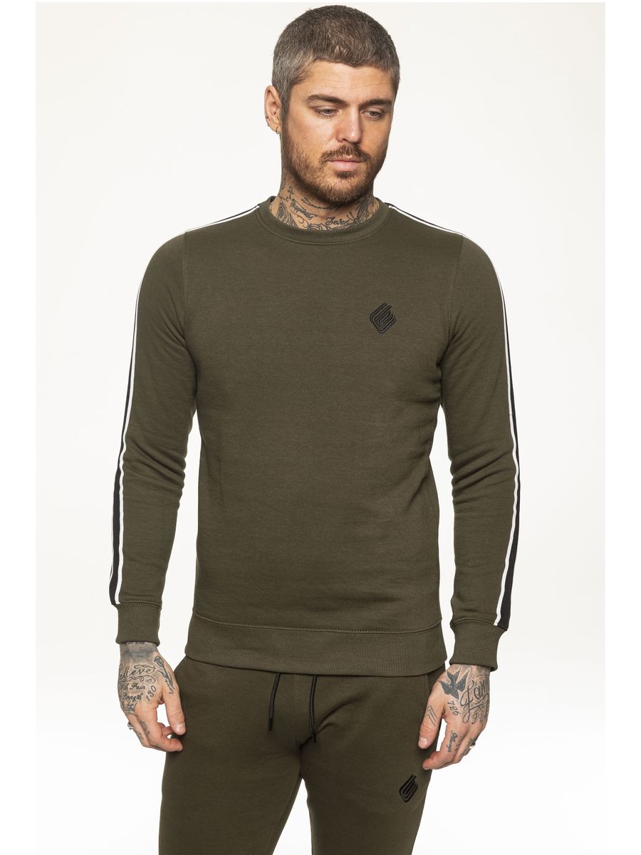 Herren Rundhals-Sweatshirt mit Streifen