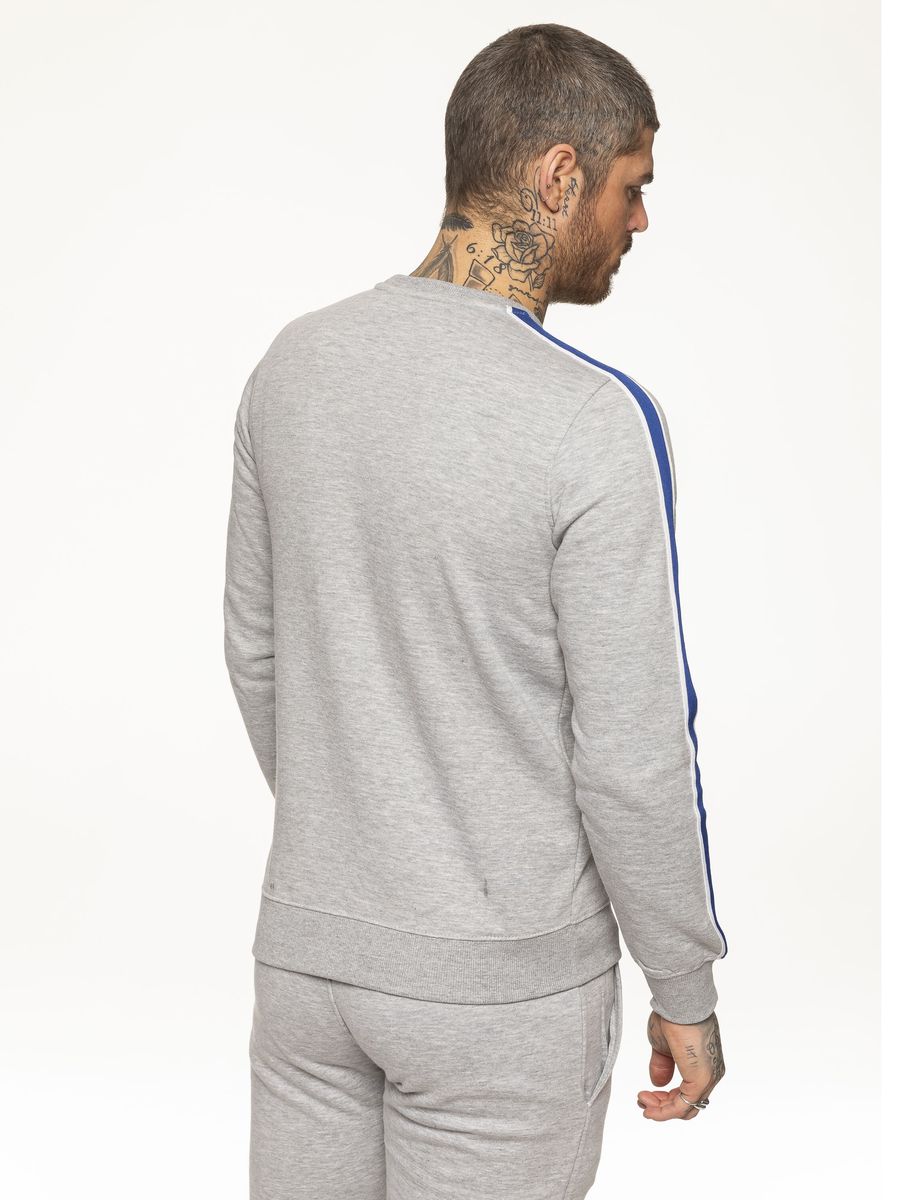Rundhals-Sweatshirt mit Ärmelstreifen