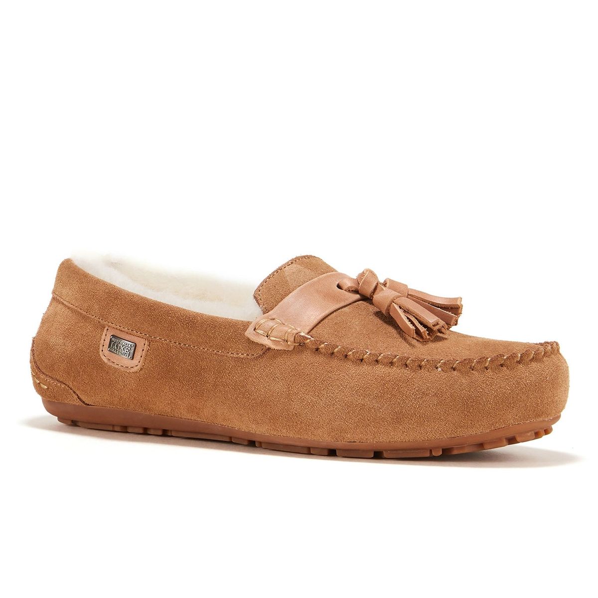 Lammfell-Mokassin-Loafer mit Quasten
