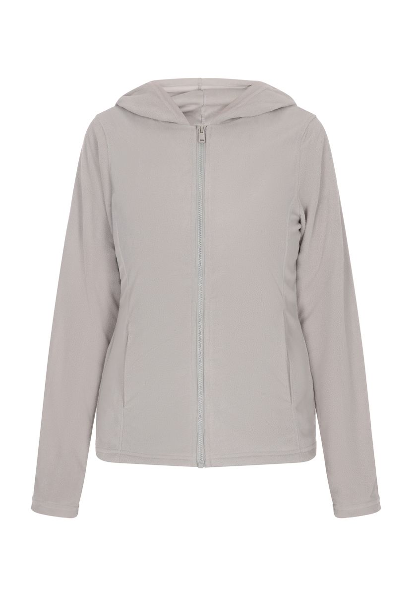 Lässige Fleecejacke mit Kapuze und Reißverschluss