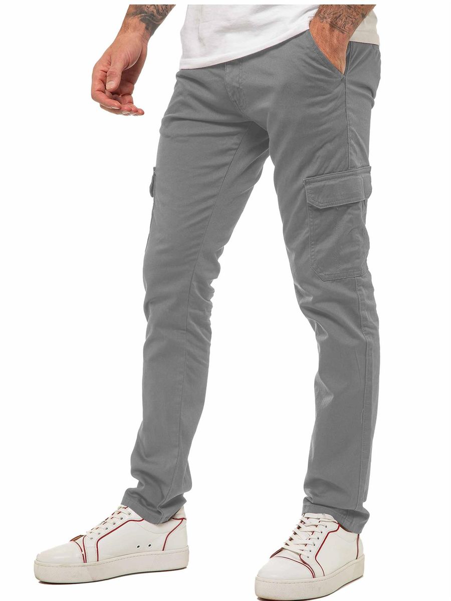 Herren Slim Fit Cargo Chinos