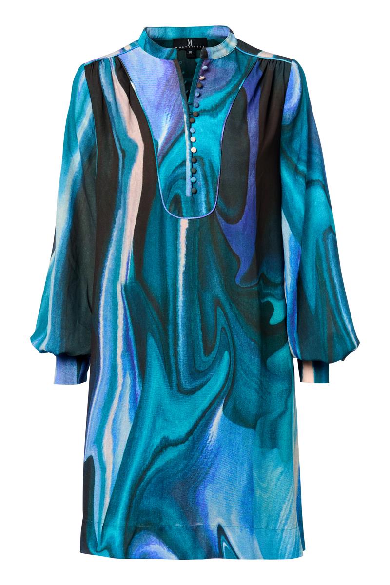 Fließendes Tunika-Kleid mit Dhalia-Print