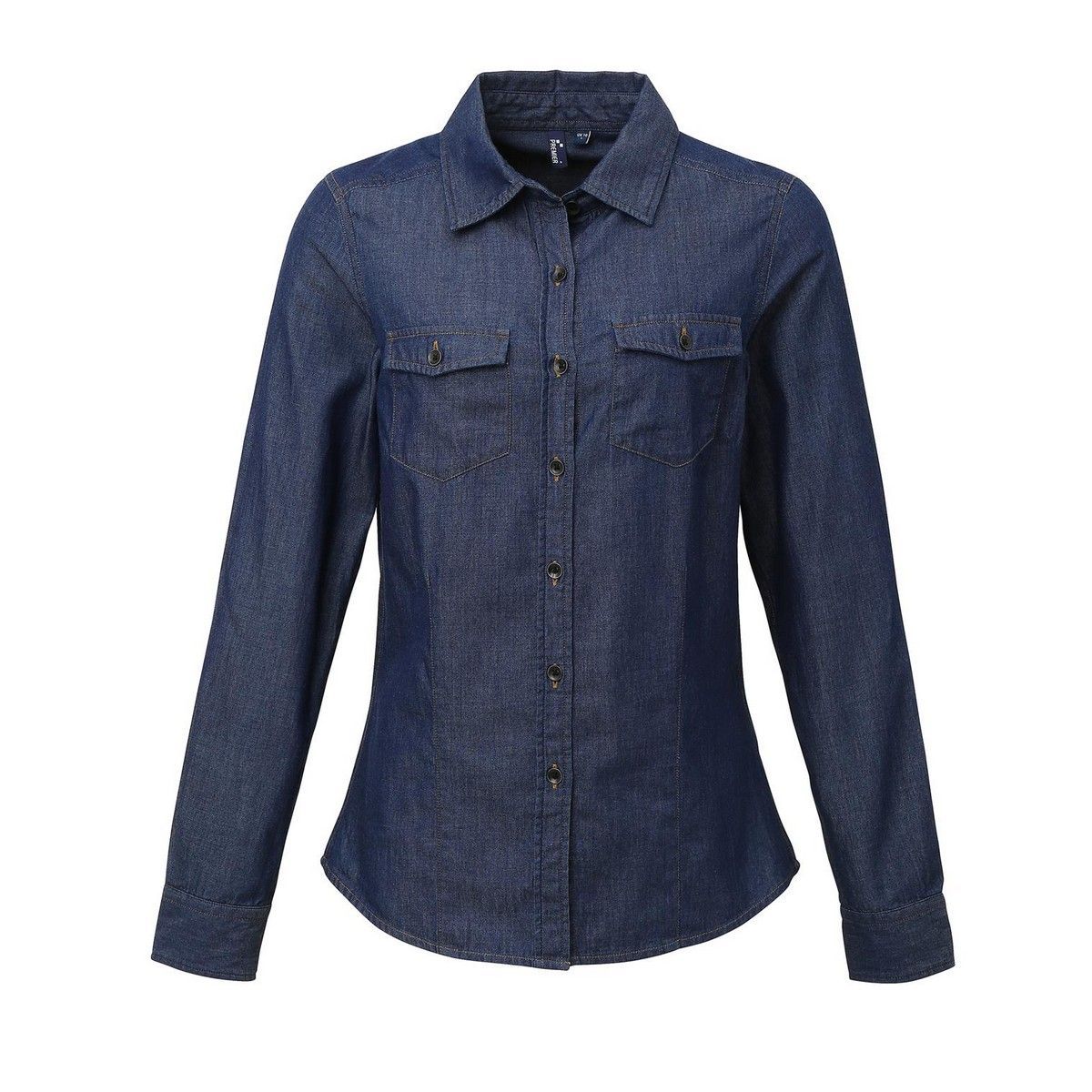 Damen Langarm Jeanshemd
