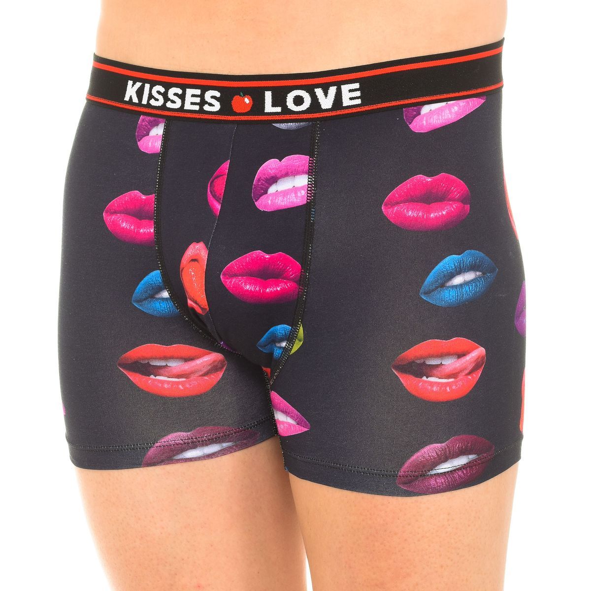 Atmungsaktive Boxershorts mit Lippenmuster