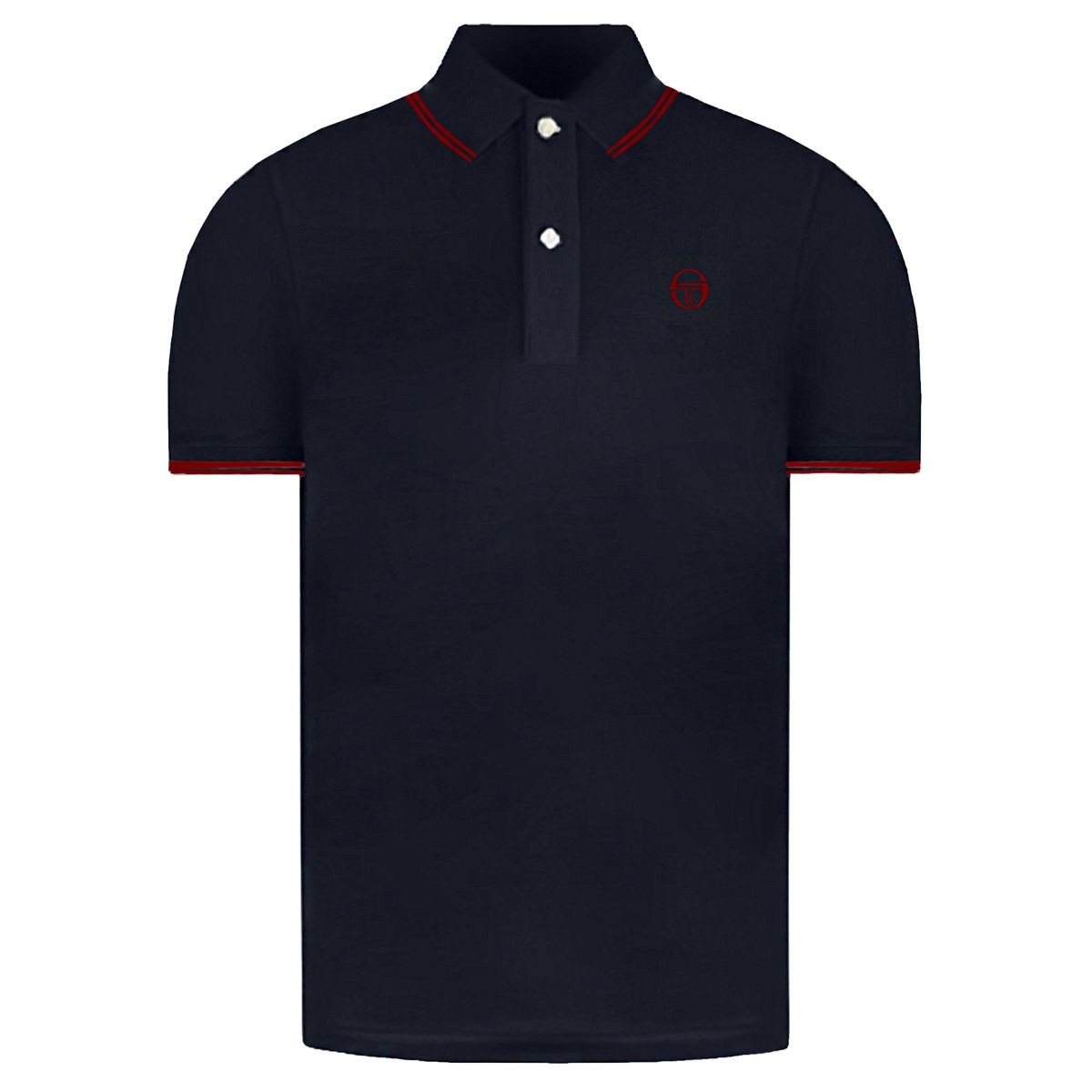Herren Marineblaues Poloshirt mit Borte