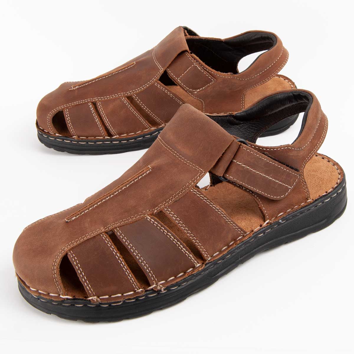 Leder Fischer Sandale mit Knöchelriemen
