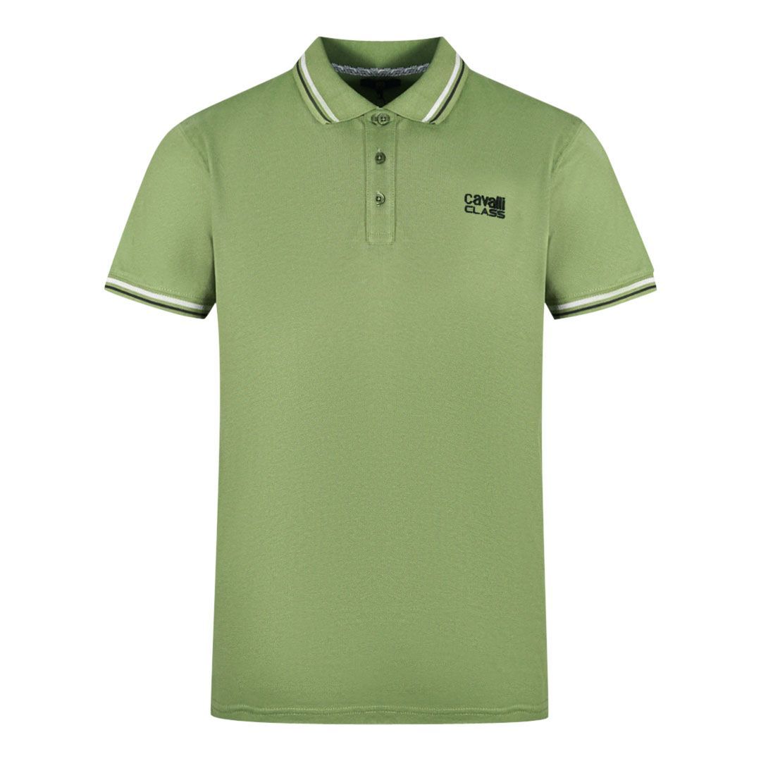 Grünes Klassisch Geschnittenes Poloshirt