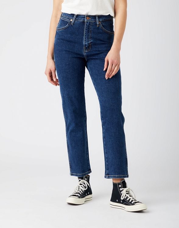 Jeans mit geradem Bein und hoher Taille