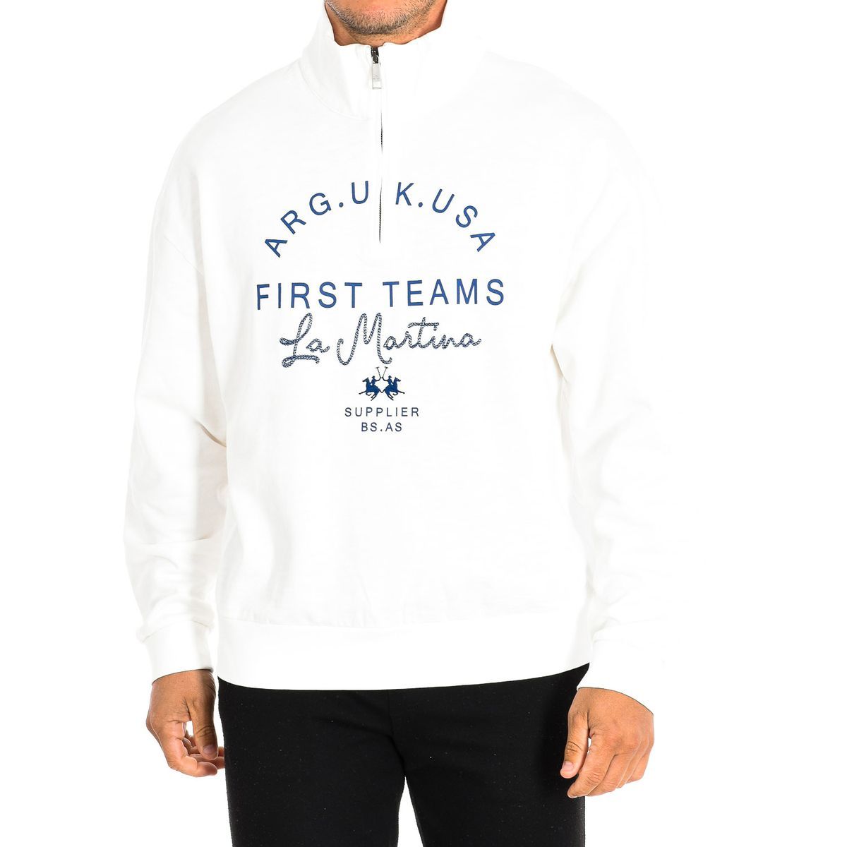 Herren Sweatshirt mit Viertelreißverschluss und Logo
