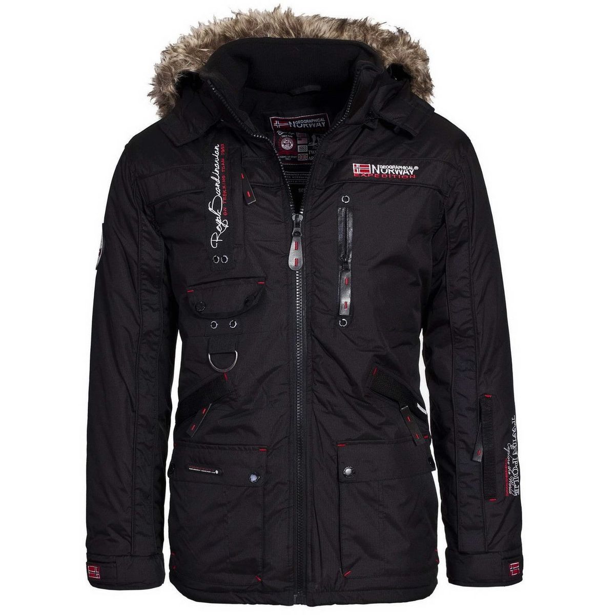 Herren Winterparka mit Kunstfellkapuze