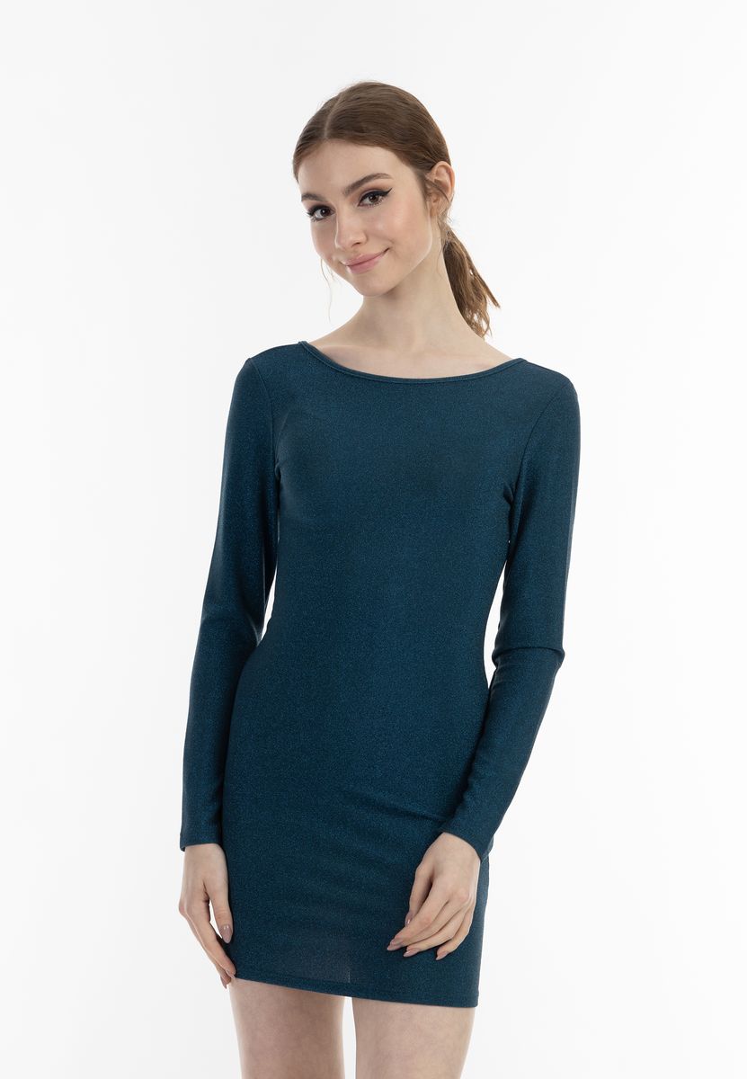 Schimmerndes Langarm-Minikleid