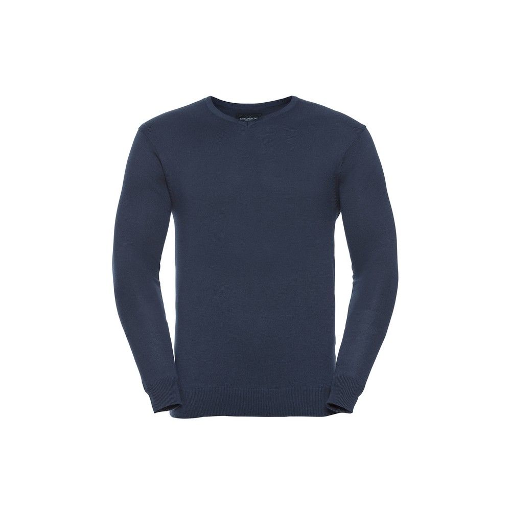 Russell Collection - Sweatshirt V-Ausschnitt für Herren (Dunkelblau)