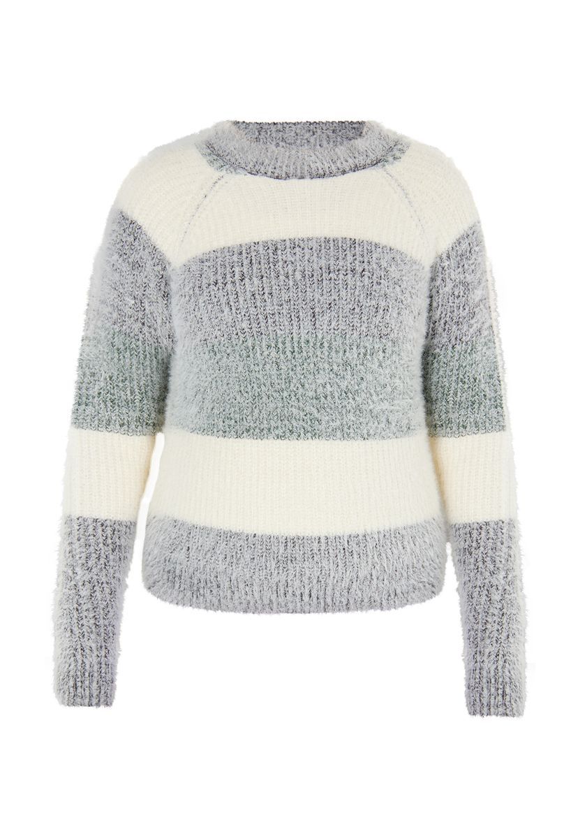 Gestreifter Pullover mit Rundhalsausschnitt