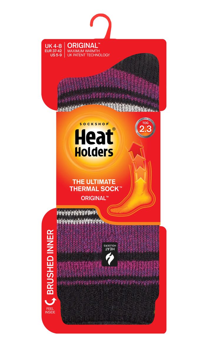 Gestreifte Thermo-Wandersocken