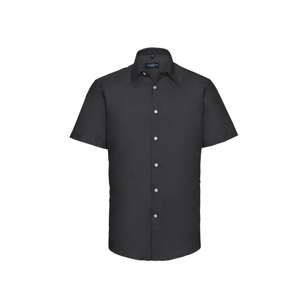 Russell Collection - Hemd für Herren kurzärmlig (Schwarz)