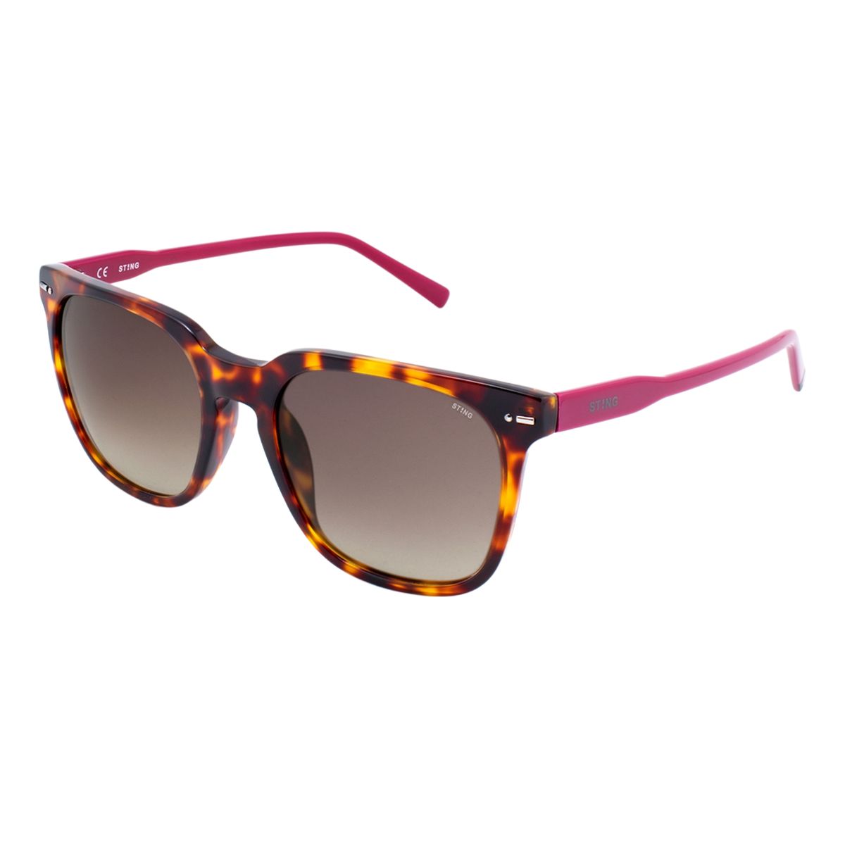Schildpatt-Sonnenbrille mit quadratischem Rahmen