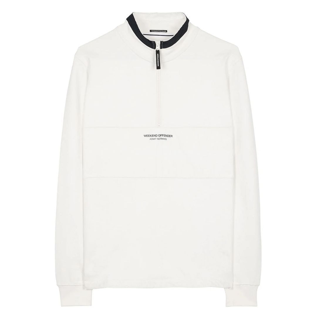 Sweatshirt mit Viertelreißverschluss und Brustdetail