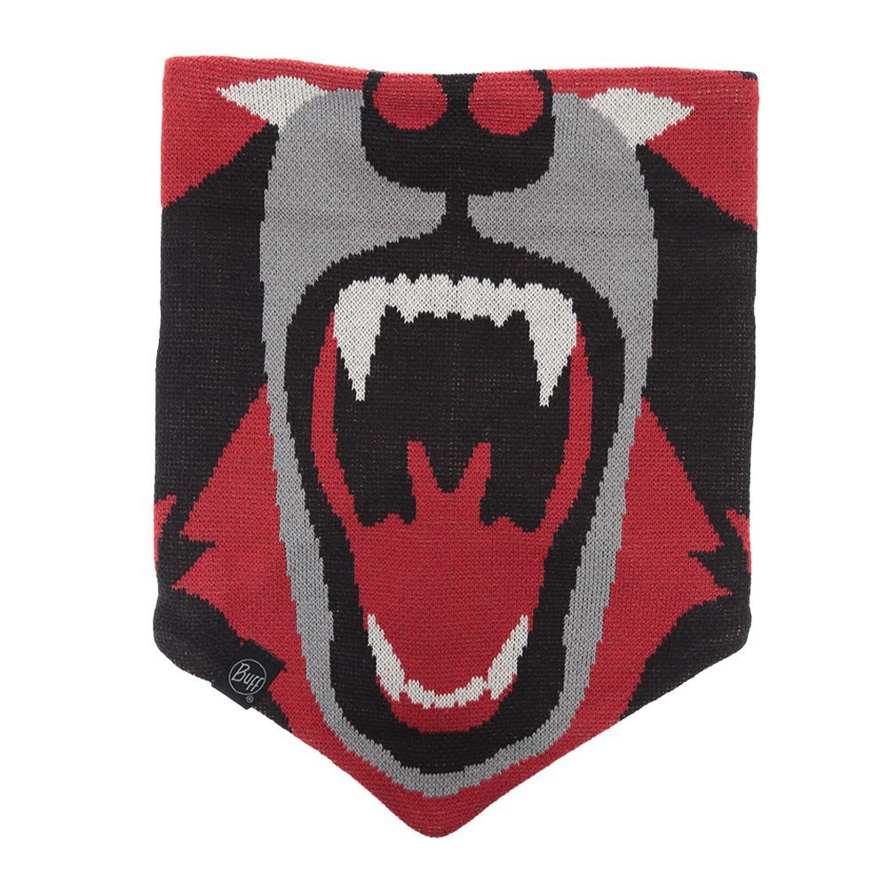 Gestrickter, fleecegefütterter Halswärmer mit Grafik
