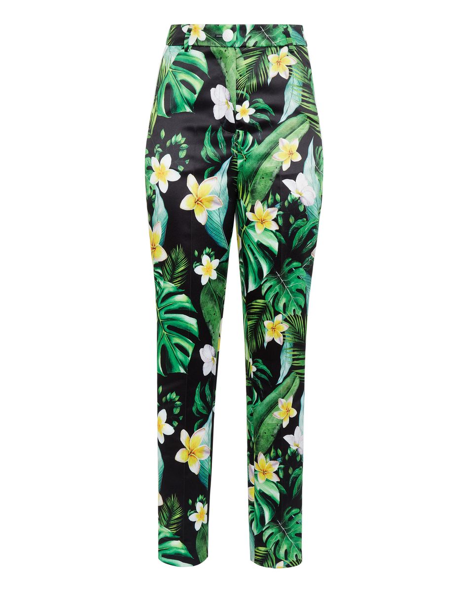 Satinhose mit Hawaii-Print