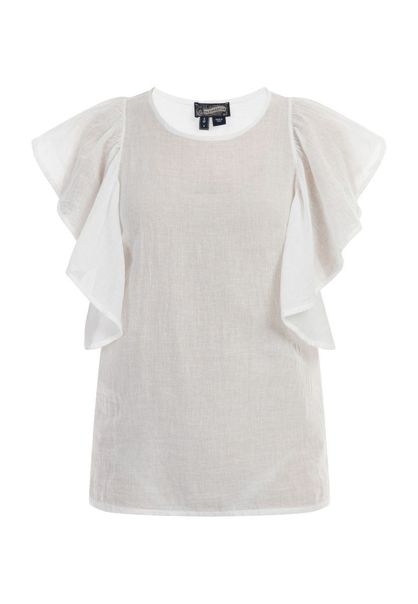 Dreimaster Blusenshirt Damen Wollweiss