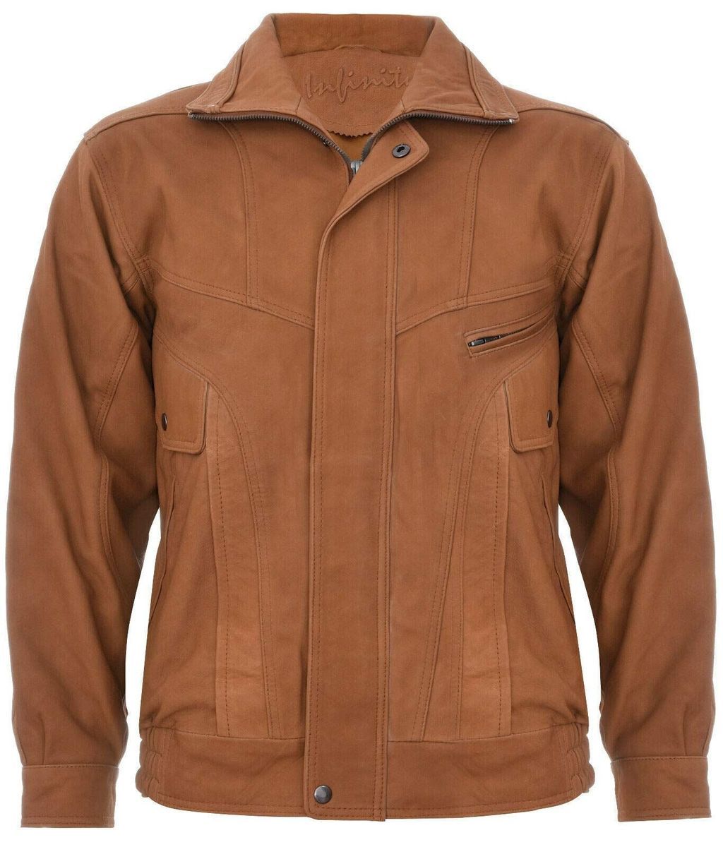 Klassische Blouson-Bomberjacke aus Nappaleder