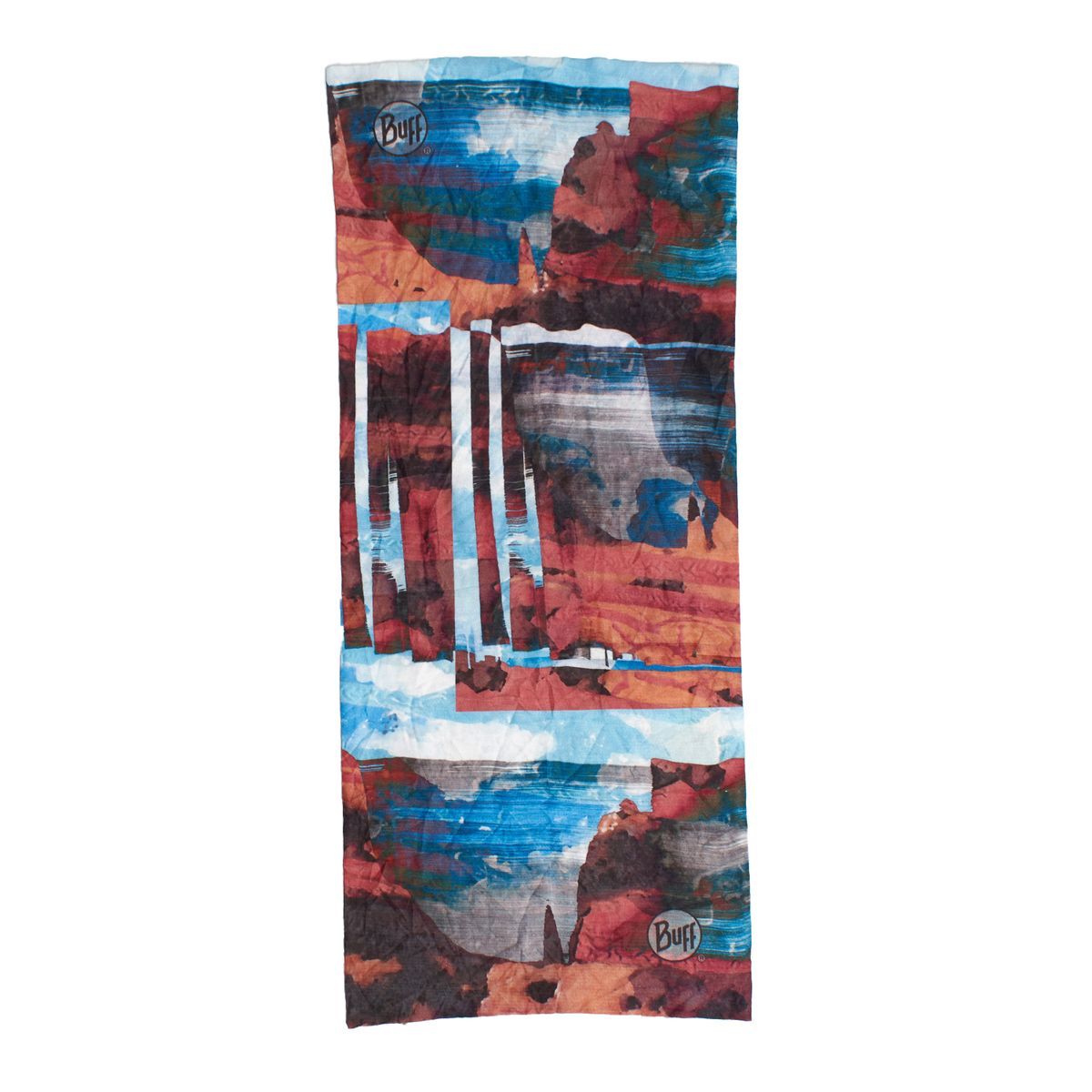 Nahtloser Schlauchschal mit abstrakter Landschaft