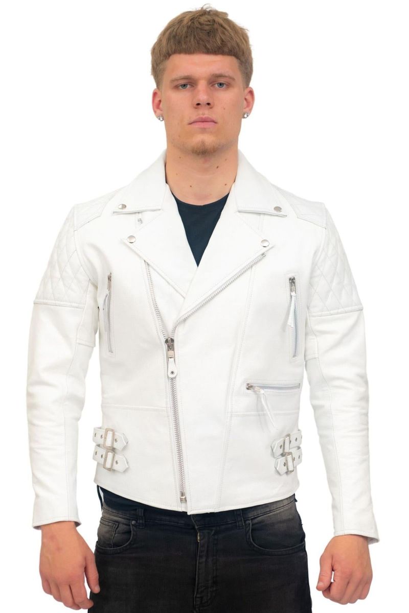 Klassische Herren-Bikerjacke aus Leder