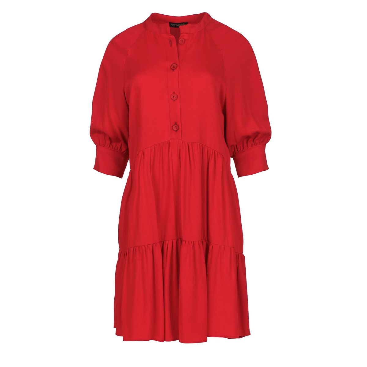 Lockeres, gestuftes Rüschenkleid