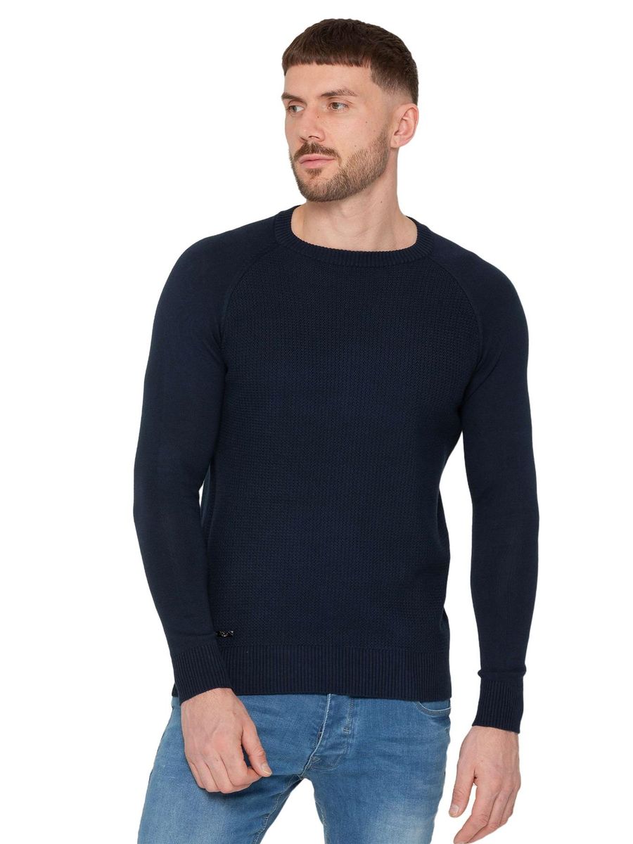 Klassischer, strukturierter Pullover mit Rundhalsausschnitt