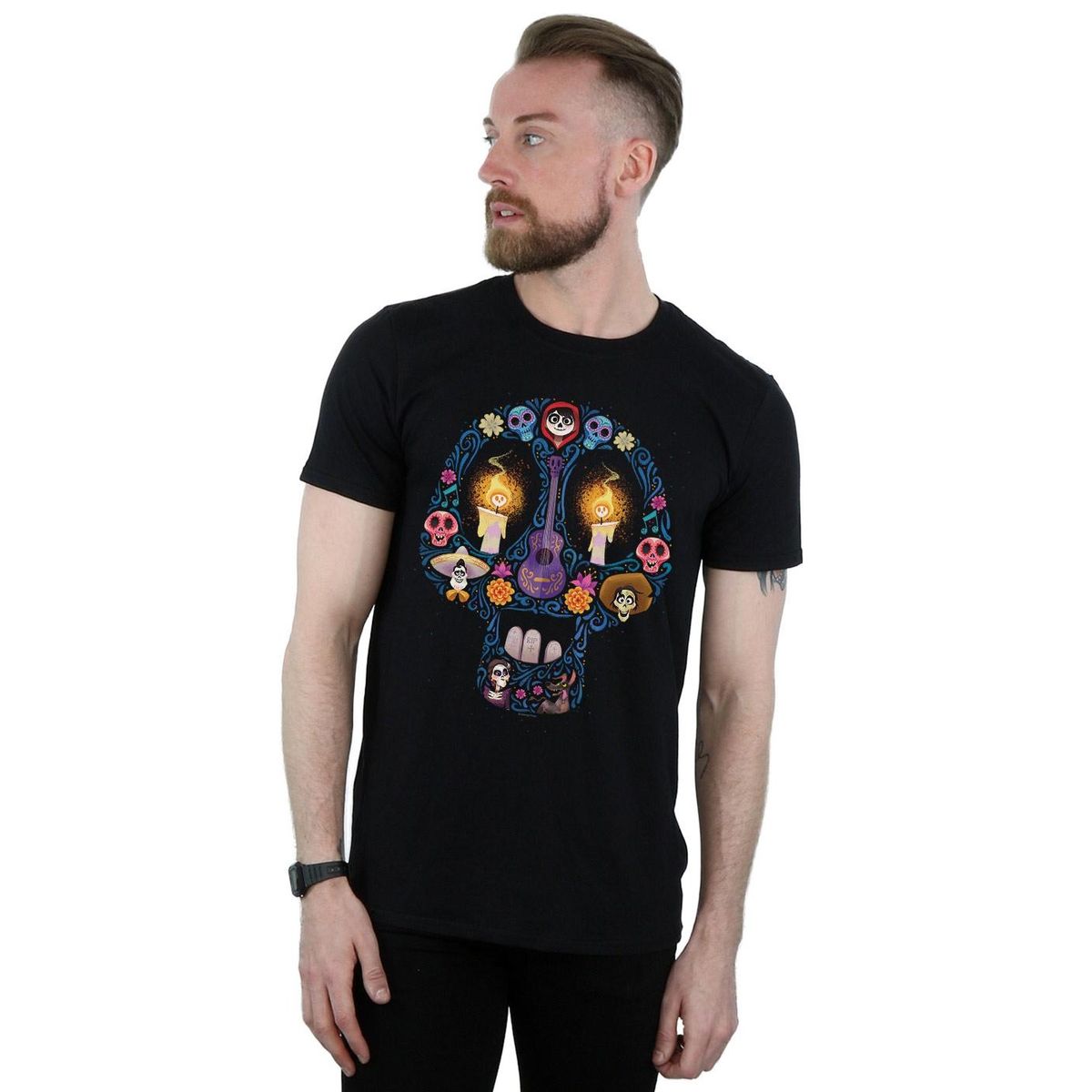 Oberteil mit Sugar-Skull-Illustration