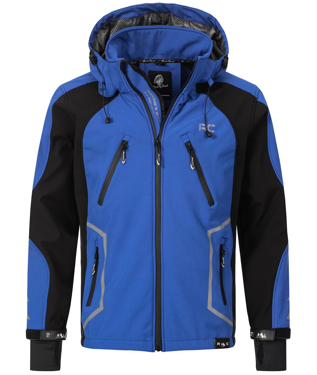 Zweifarbige wasserdichte Softshelljacke mit Kapuze