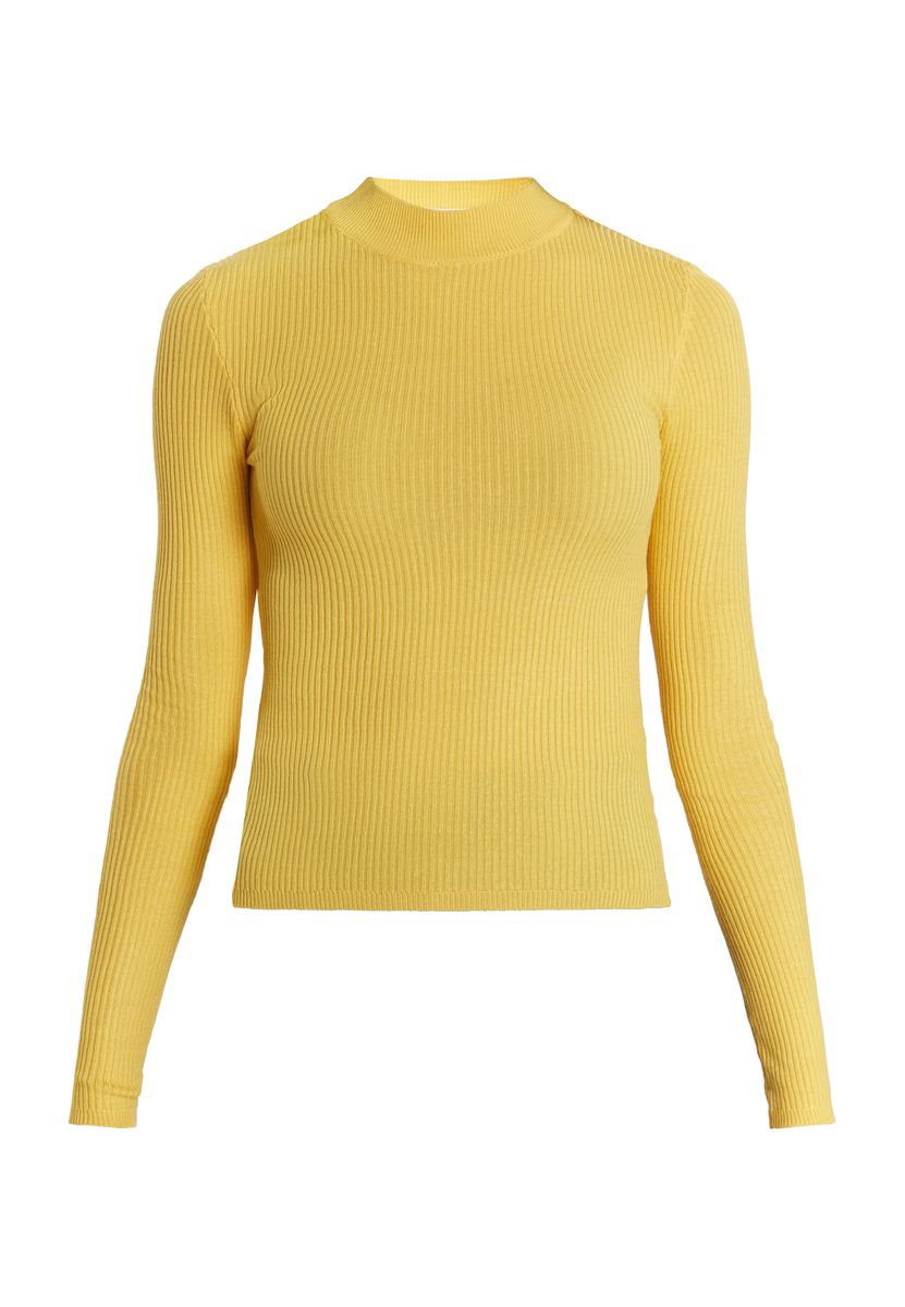 Mymo Strickpullover Damen Höllengelb