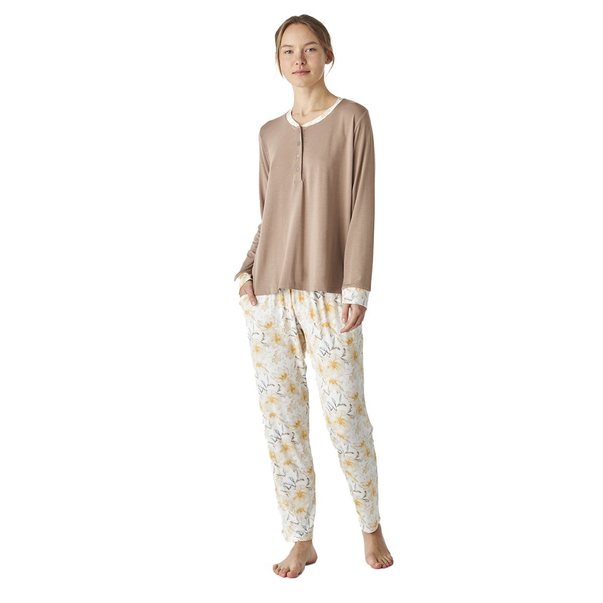 Langärmeliges Damen-Pyjama-Set