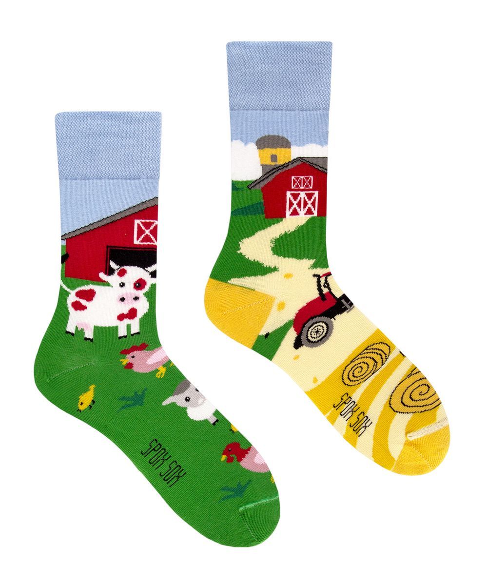 SPOX SOX Herren & Damen Mismatched Neuheit Odd Socken Farm