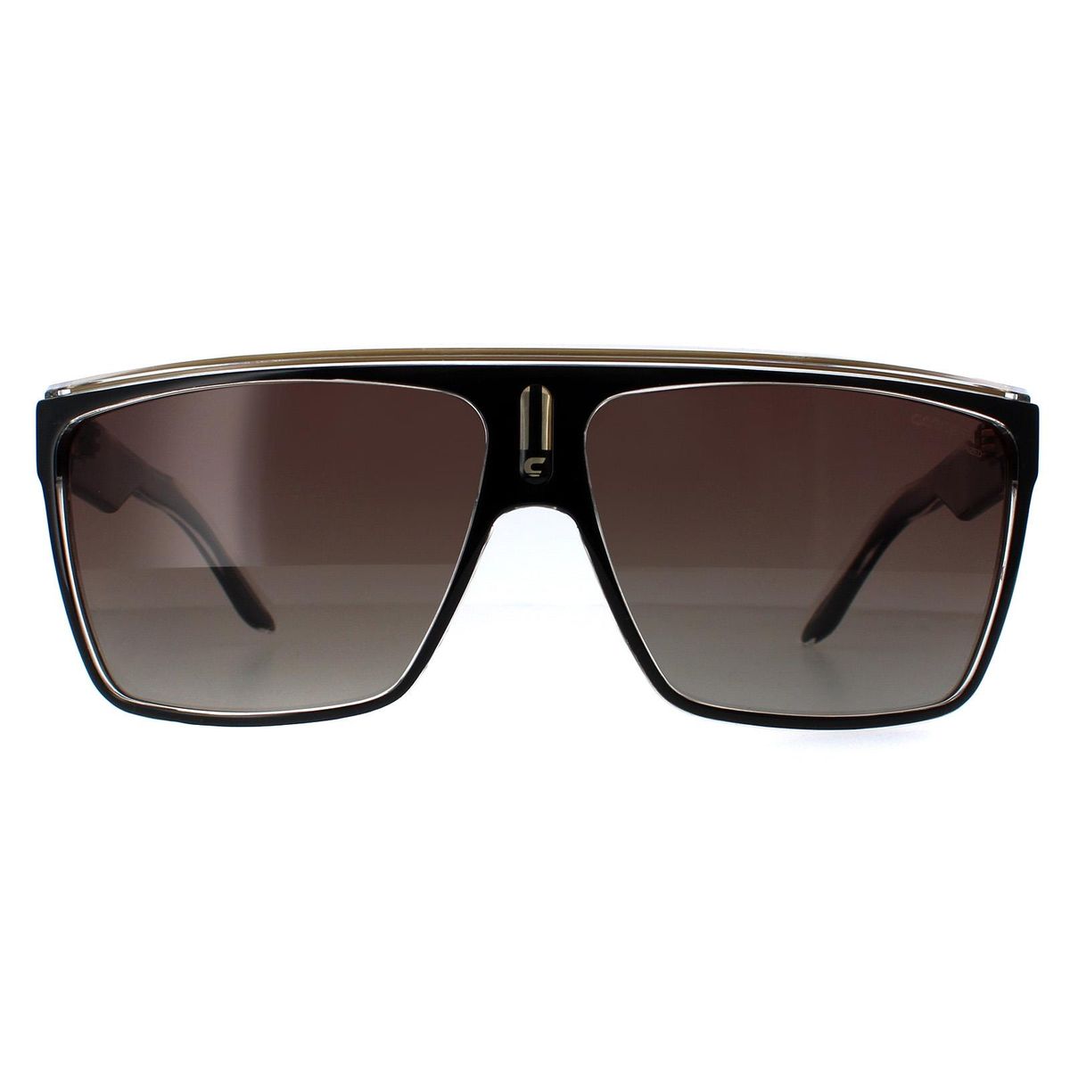Übergroße Shield Sonnenbrille Braun Farbverlauf
