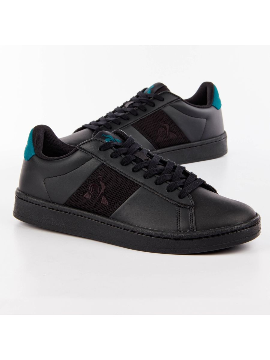 Low-Top Leder-Sneaker mit Mesh-Einsatz