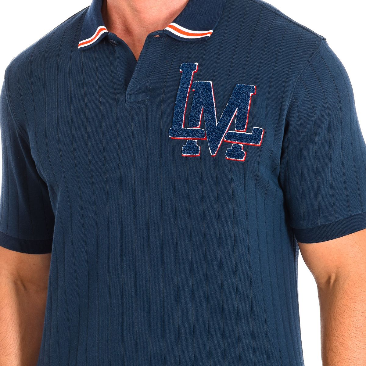 Kurzärmeliges Ripp-Polo mit Stickerei