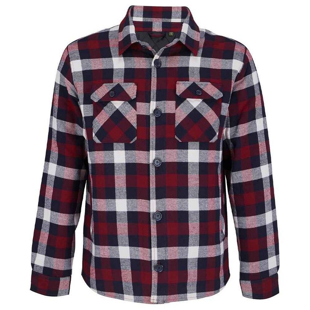 Gepolsterte Flanell-Überhemdjacke mit Karomuster