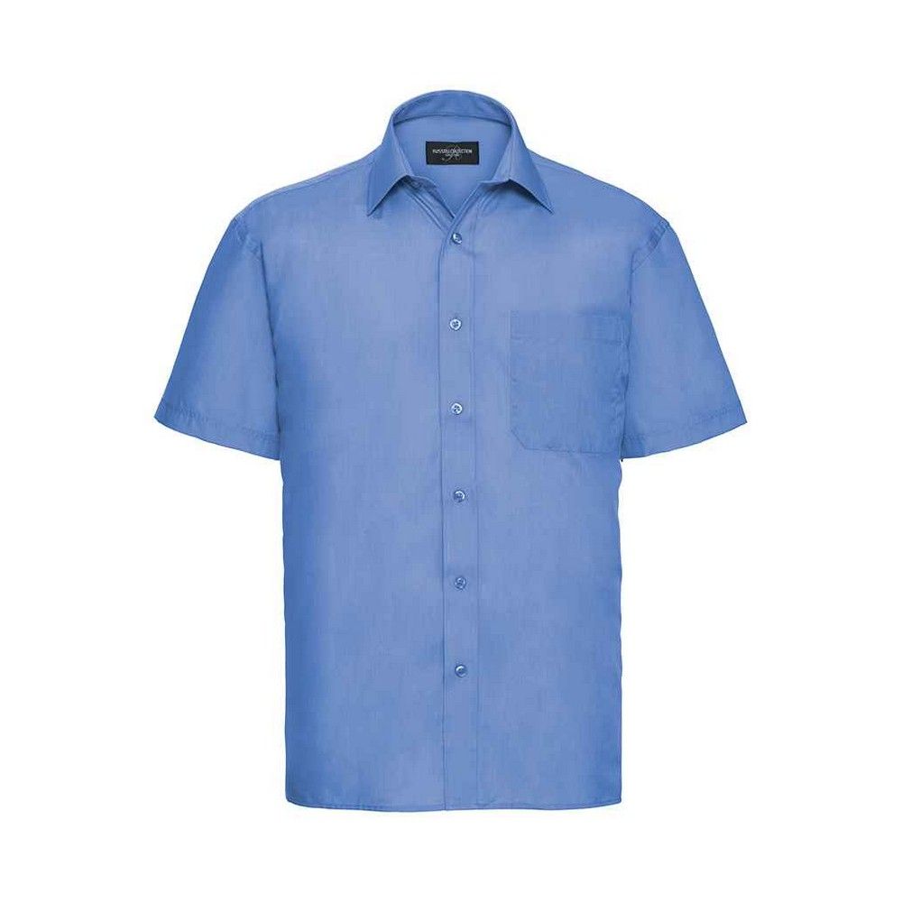 Russell Collection - Formelles Hemd Pflegeleicht für Herren kurzärmlig (Business-Blau)