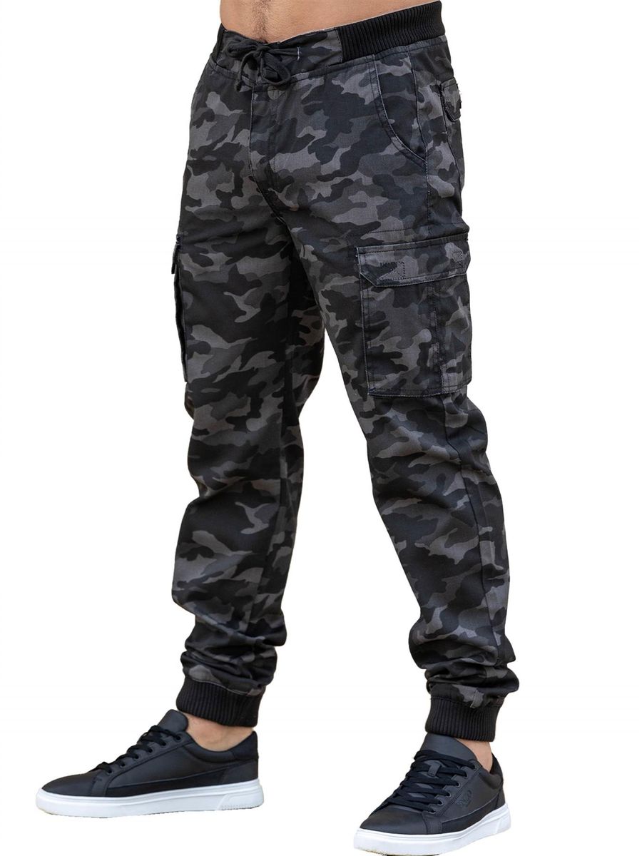 Herren Camouflage Cargo Jogginghose