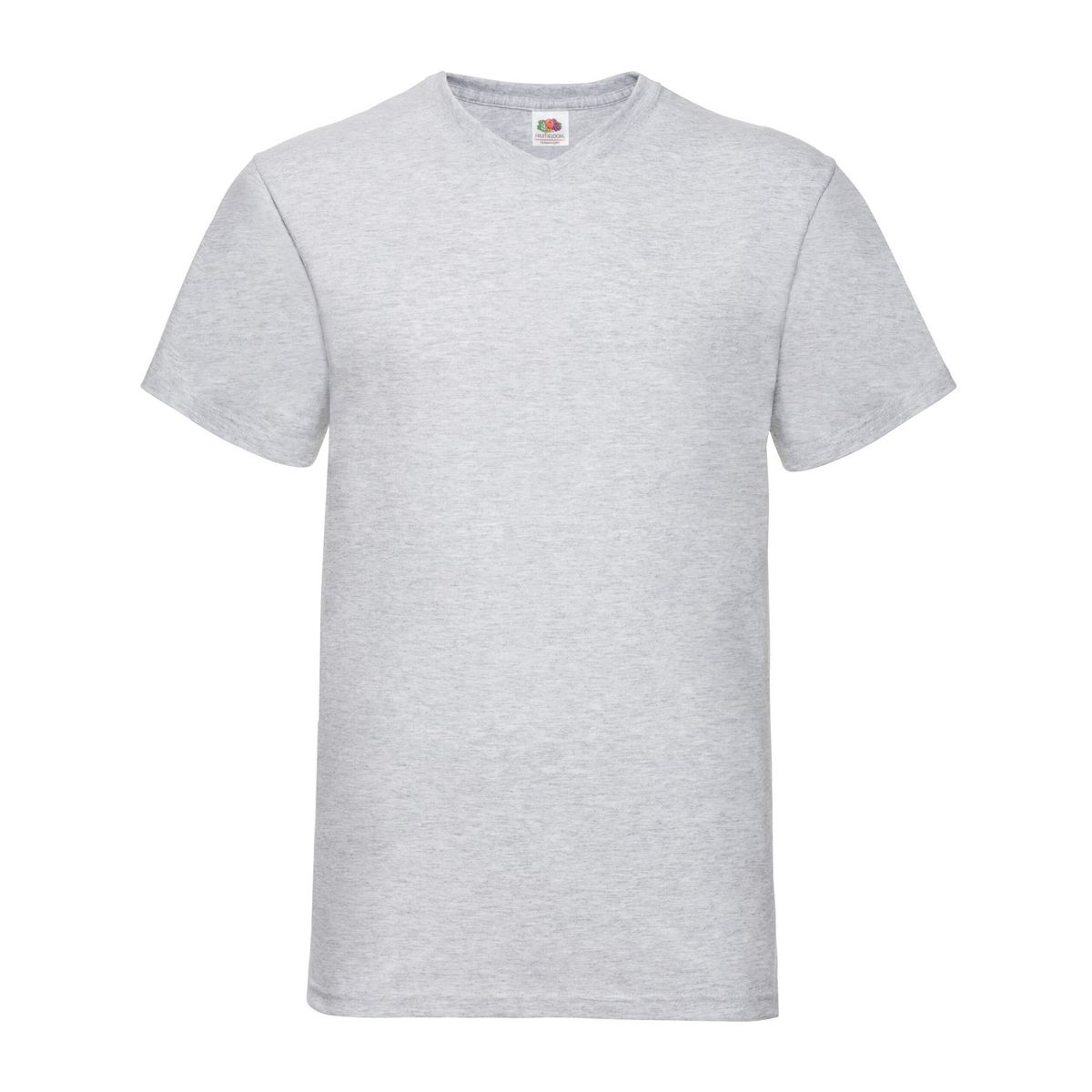 Herren V-Ausschnitt T-Shirt in Grau meliert